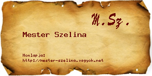 Mester Szelina névjegykártya
